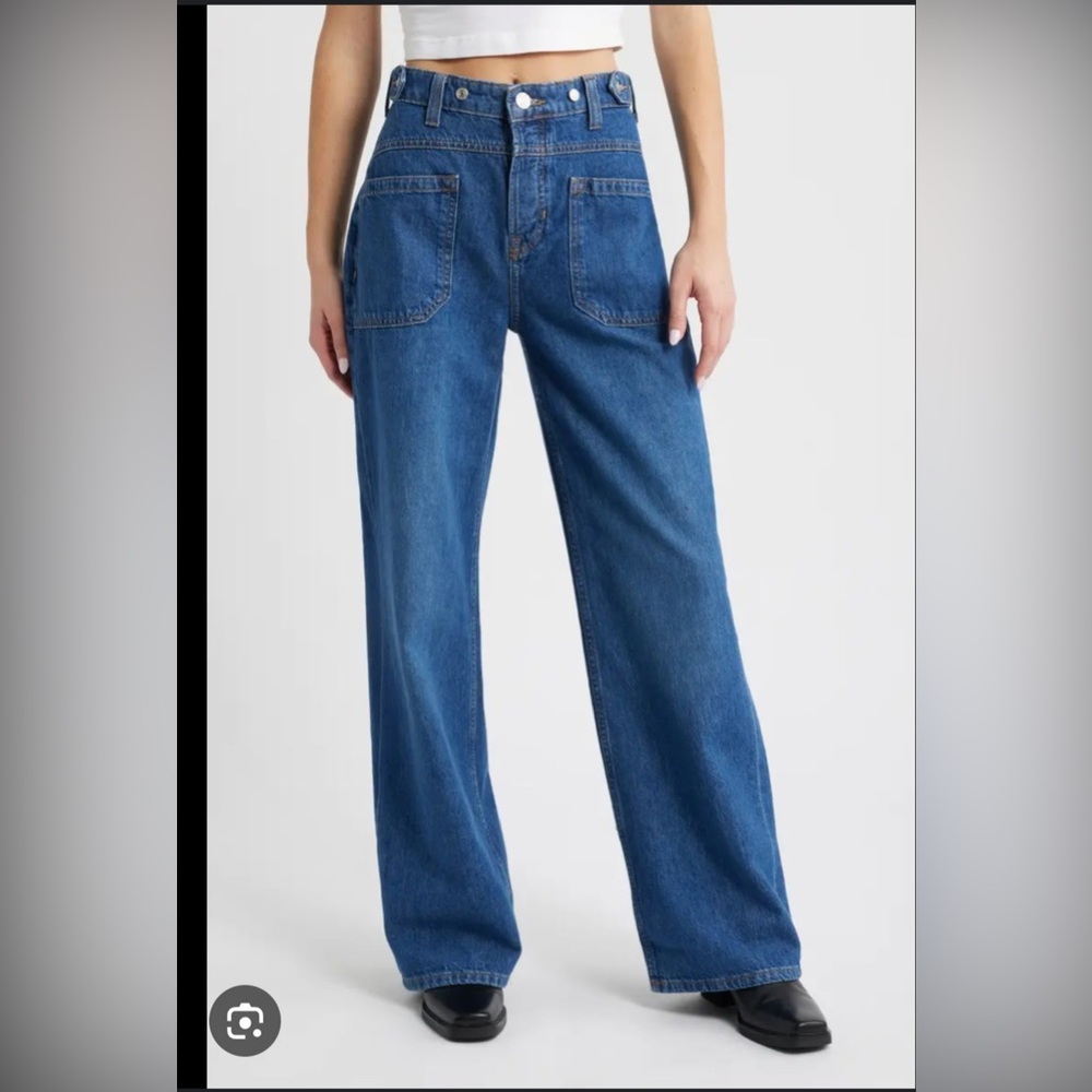 We The Free Palmer cuffed Wide Leg Jeans